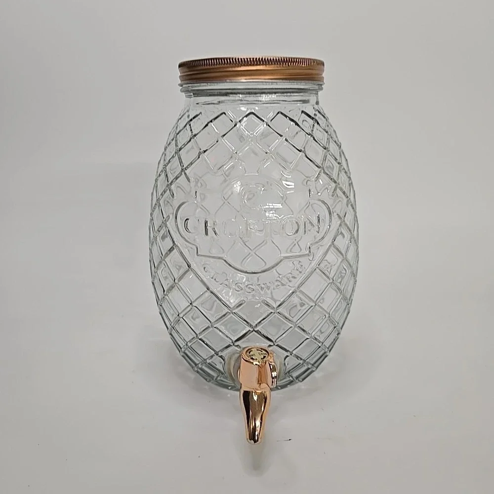 1 Gallon Crofton Glassware Refreshing‎ Ice Cold Drink, Ice / Sun Tea Dispenser